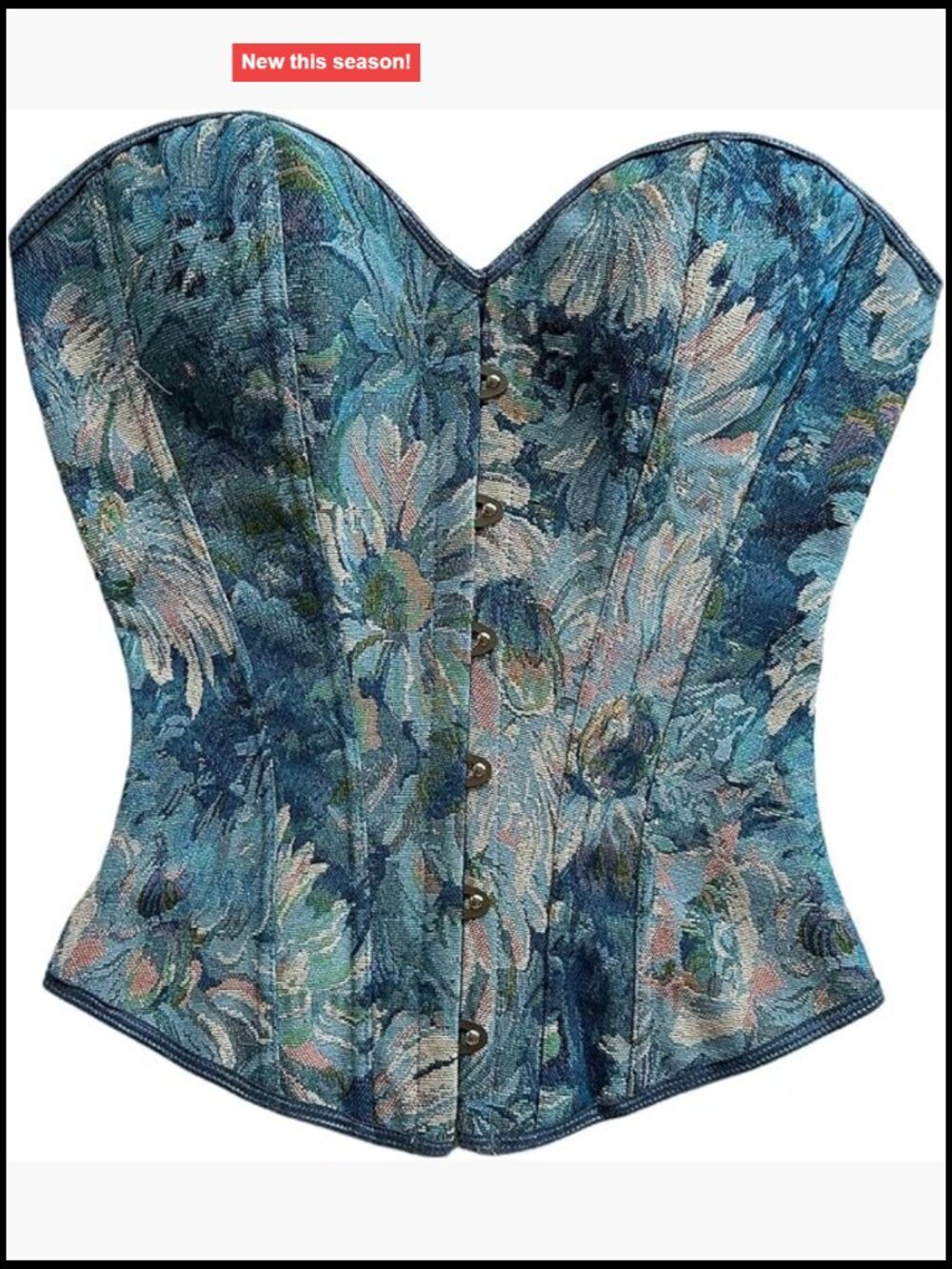 Lace Up Overbust Corset Bustier Strapless Party Top Floral
